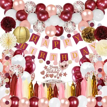 Украшения для Дня рождения девушки, Девичник, свадебный декор, Арка из розового золота и белого воздушного шара для женщин в возрасте 18 20 30 40 50 60 70