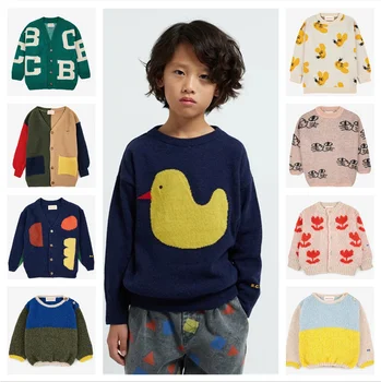 Зимний Детский свитер для девочек, Новинка 2023 Года, бренд BC, Кардиган для маленьких мальчиков, вязаный свитер, Верхняя одежда