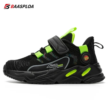 Baasploa/Детская светодиодная светящаяся обувь Для мальчиков и девочек, Модные кроссовки из нескользящей сетчатой ткани, дышащие кроссовки для бега, теннисные туфли для ходьбы